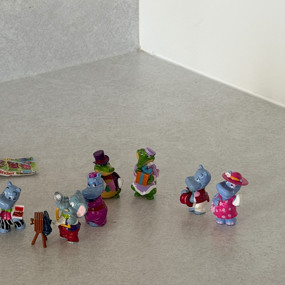 Vintage Kinder Surprise Ferrero Die Happy Hippo Hochzeit Full Set 1999 Figures - Picture 4 of 10